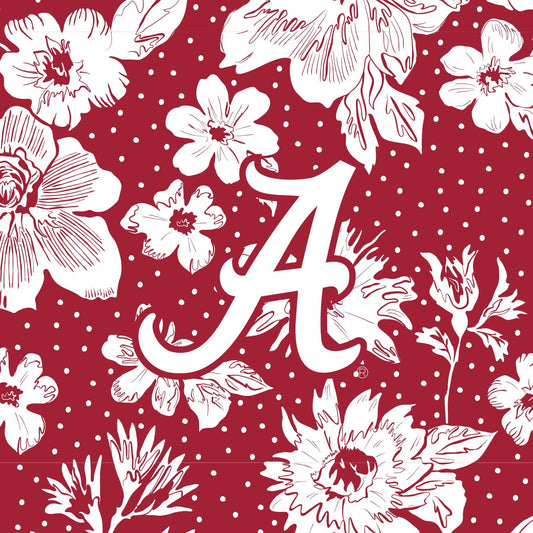 Tervis 24oz Wide Mouth Bottle-Cardinal/White Rain Garden with The University of Alabama-Image 2-Vera Bradley