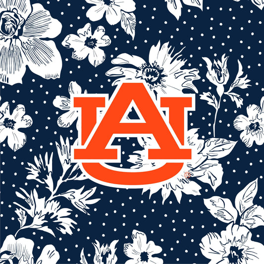 Tervis 24oz Wide Mouth Bottle-Navy/White Rain Garden with Auburn University-Image 2-Vera Bradley