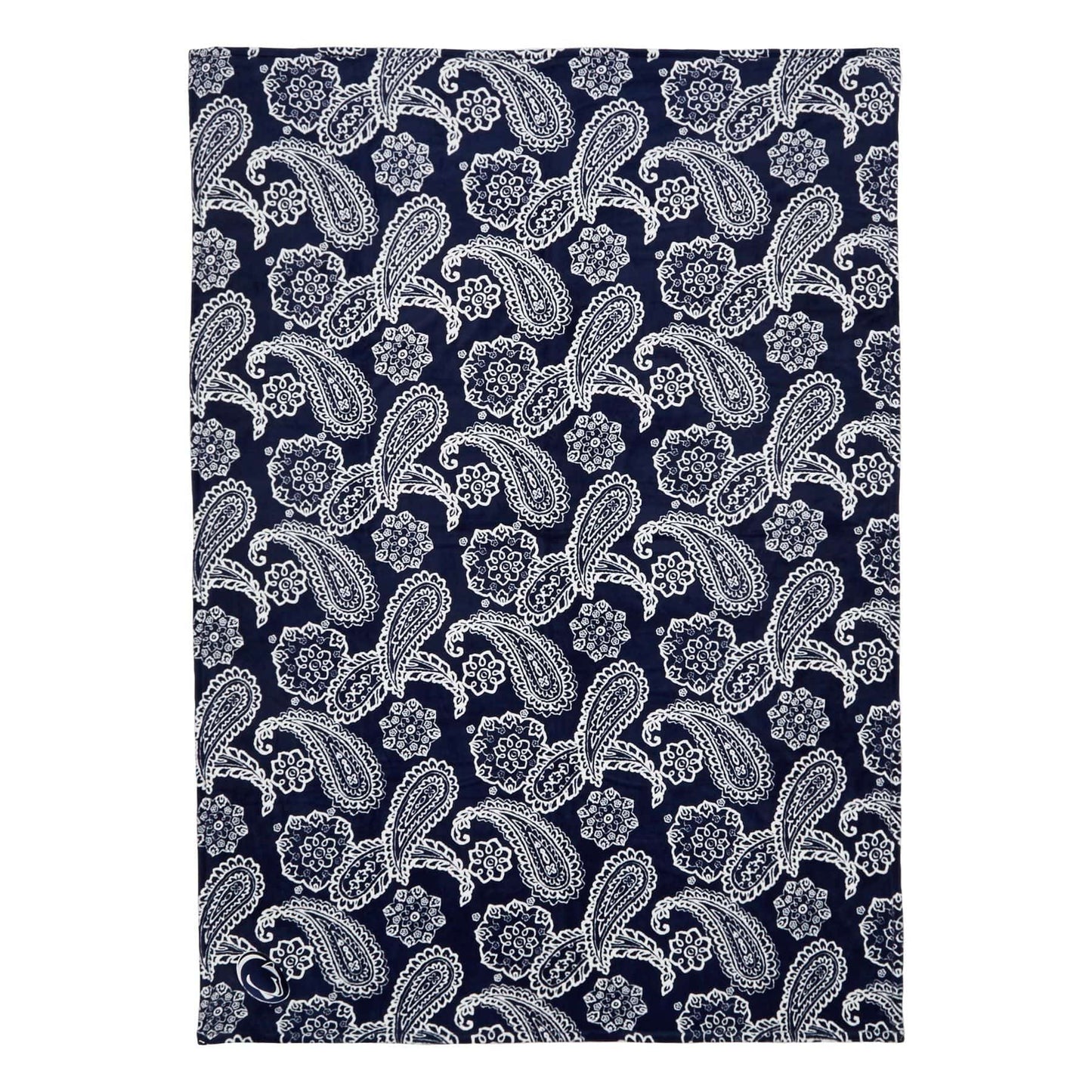 Collegiate Plush XL Throw Blanket-Navy/White Bandana with Penn State University Logo-Image 1-Vera Bradley