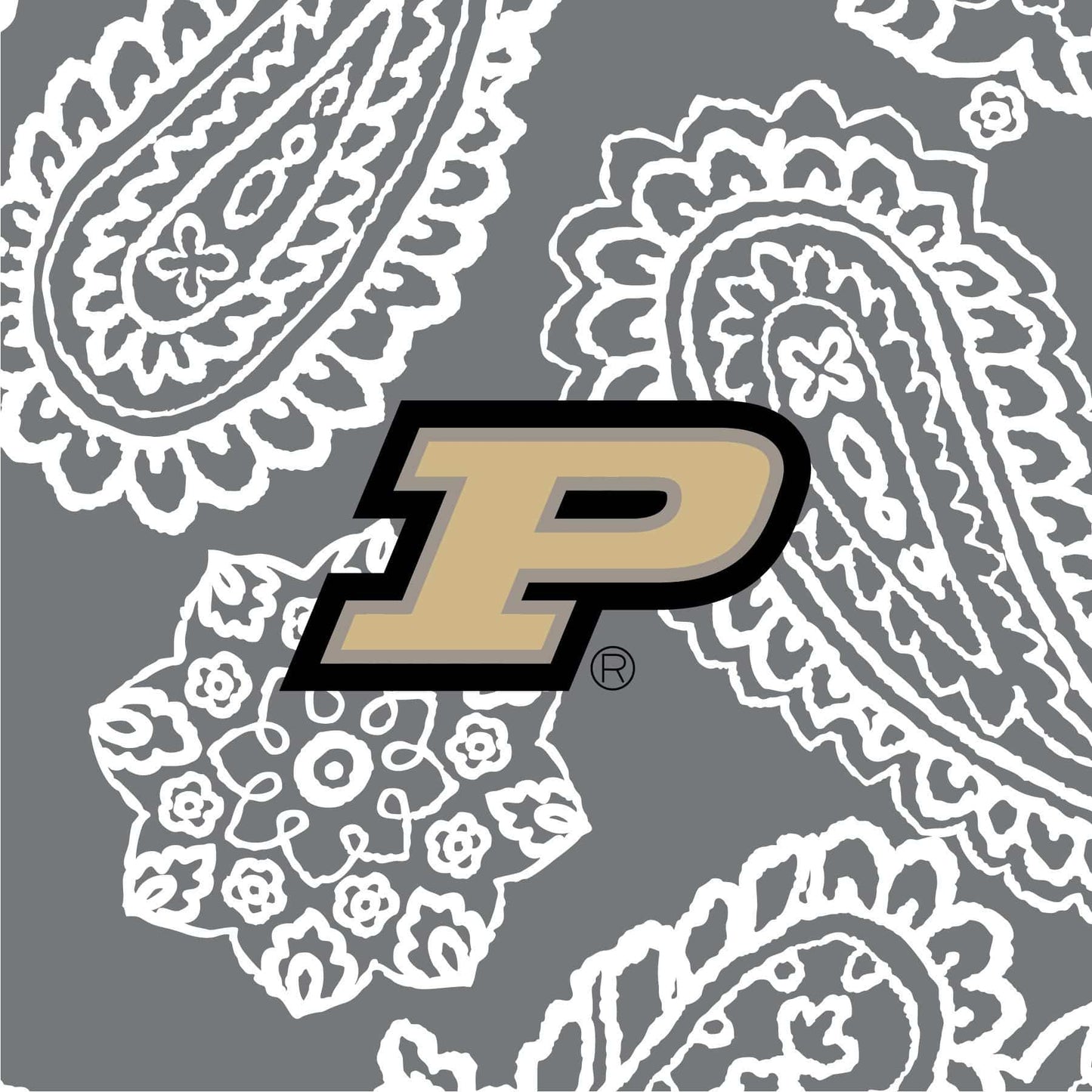 Collegiate Triple Zip Hipster Crossbody-Gray/White Bandana with Purdue Univeristy Logo-Image 2-Vera Bradley
