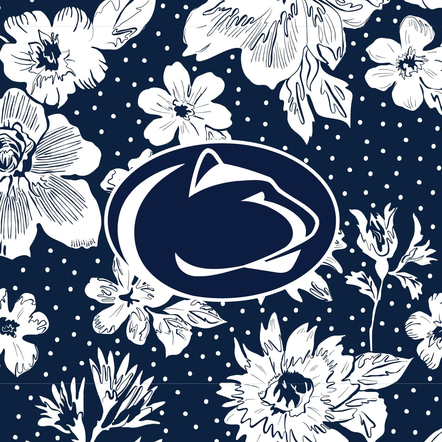Collegiate RFID All in One Crossbody Bag-Navy/White Rain Garden with Penn State University Logo-Image 4-Vera Bradley