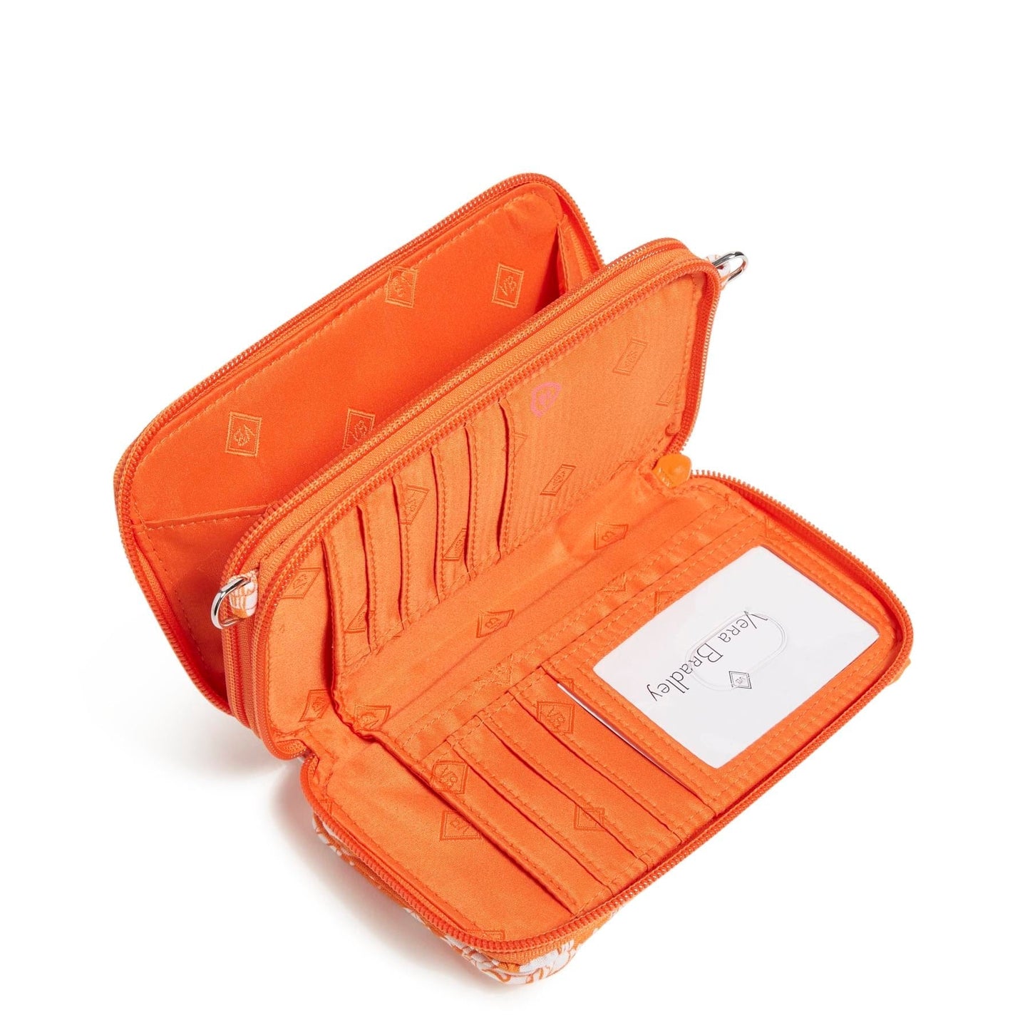 Collegiate RFID All in One Crossbody Bag-Orange/White Rain Garden with University of Tennessee Logo-Image 3-Vera Bradley