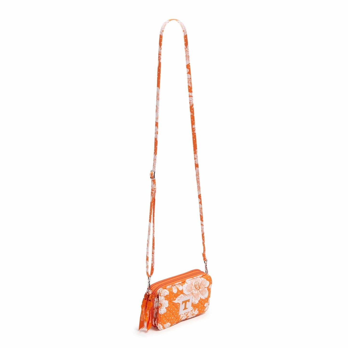 Collegiate RFID All in One Crossbody Bag-Orange/White Rain Garden with University of Tennessee Logo-Image 2-Vera Bradley