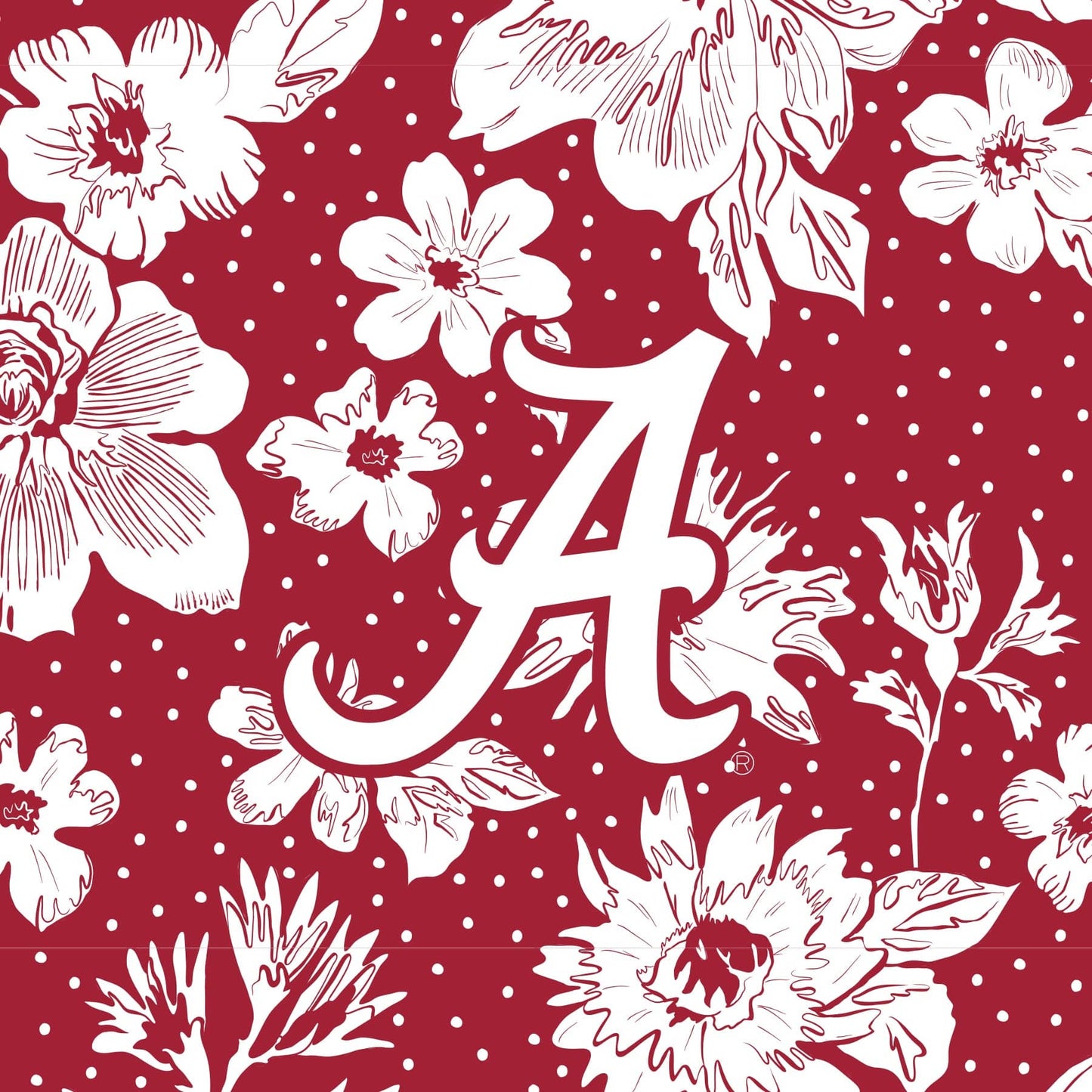 Tervis 24oz Wide Mouth Bottle-Cardinal/White Rain Garden with The University of Alabama-Image 2-Vera Bradley