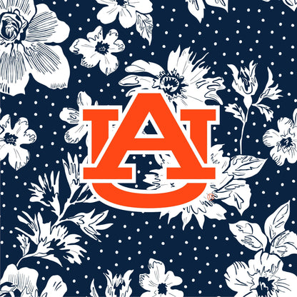 Tervis 24oz Wide Mouth Bottle-Navy/White Rain Garden with Auburn University-Image 2-Vera Bradley