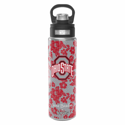 Tervis 24oz Wide Mouth Bottle-Gray/Red Rain Garden with The Ohio State University-Image 2-Vera Bradley