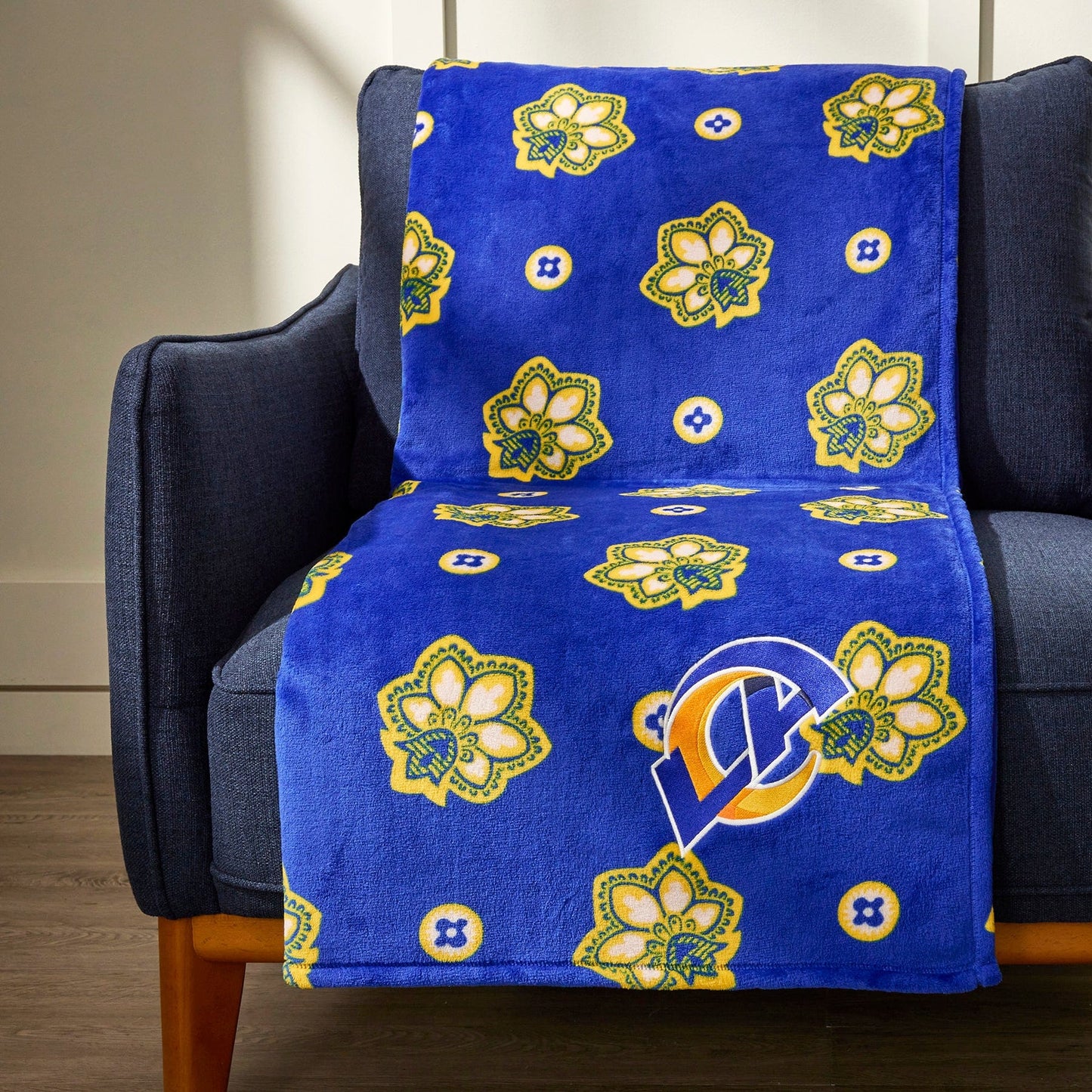 NFL Oversized Throw Blanket-Los Angeles Rams Bandana-Image 1-Vera Bradley