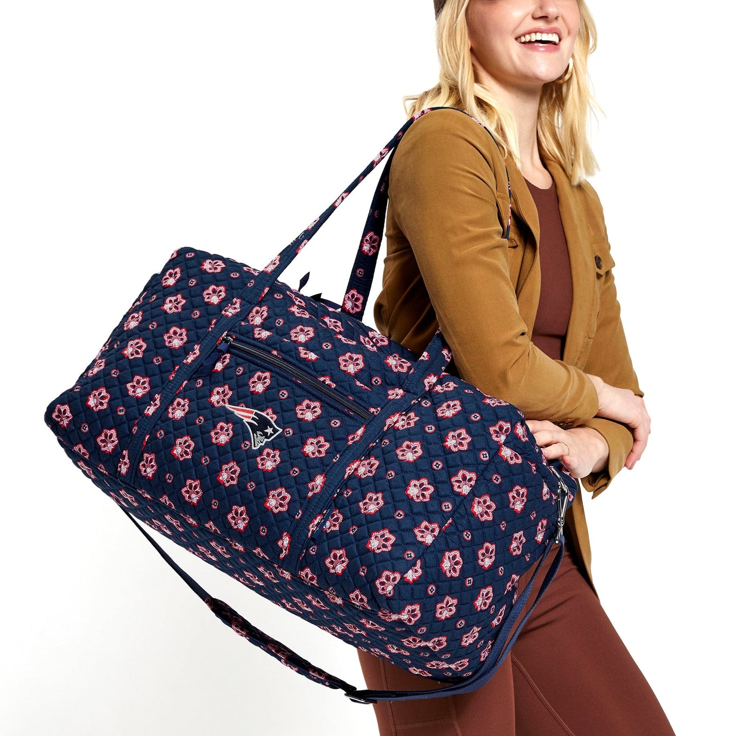 NFL Large Travel Duffel Bag-New England Patriots Bandana-Image 1-Vera Bradley