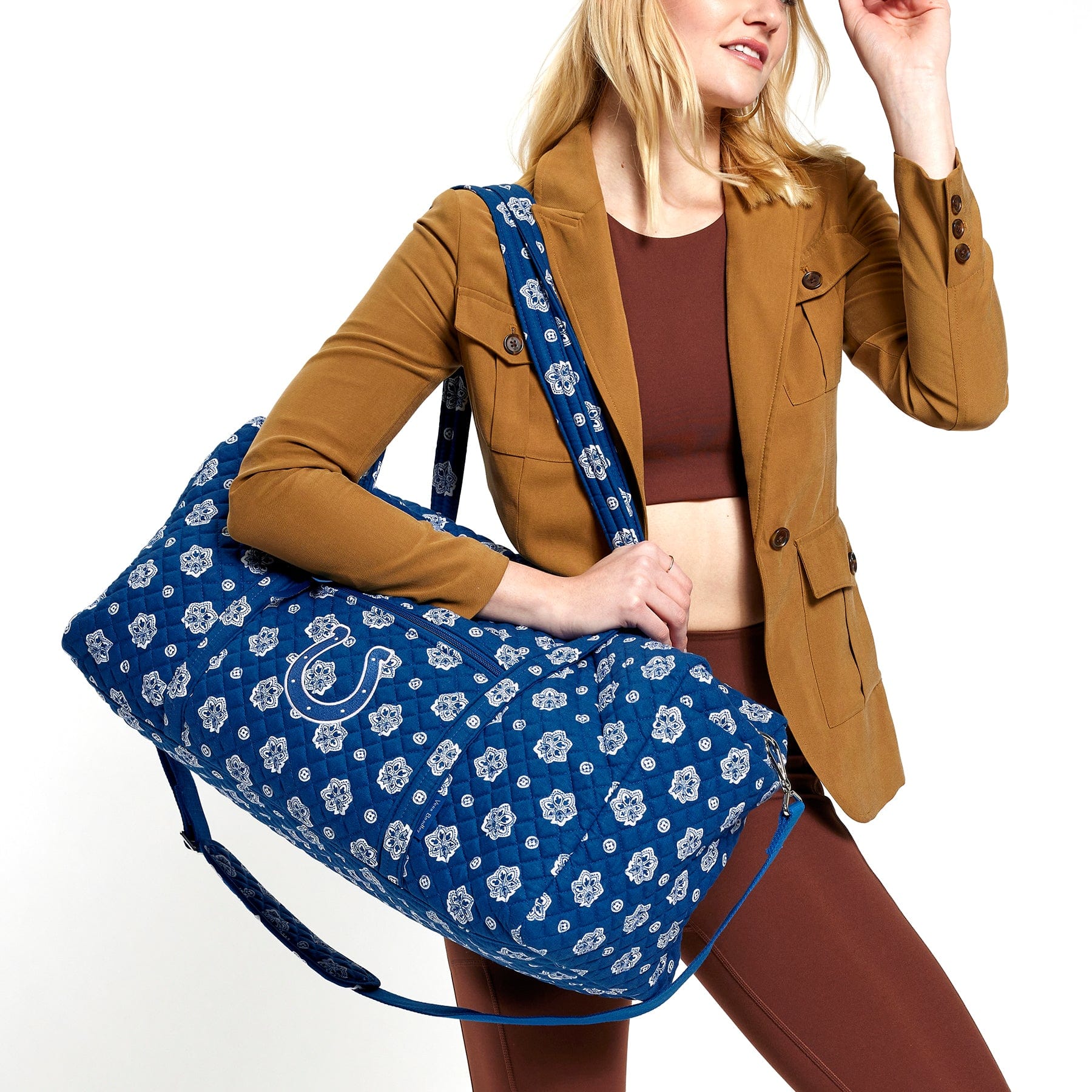NFL Large Travel Duffel Bag-Indianapolis Colts Bandana-Image 1-Vera Bradley