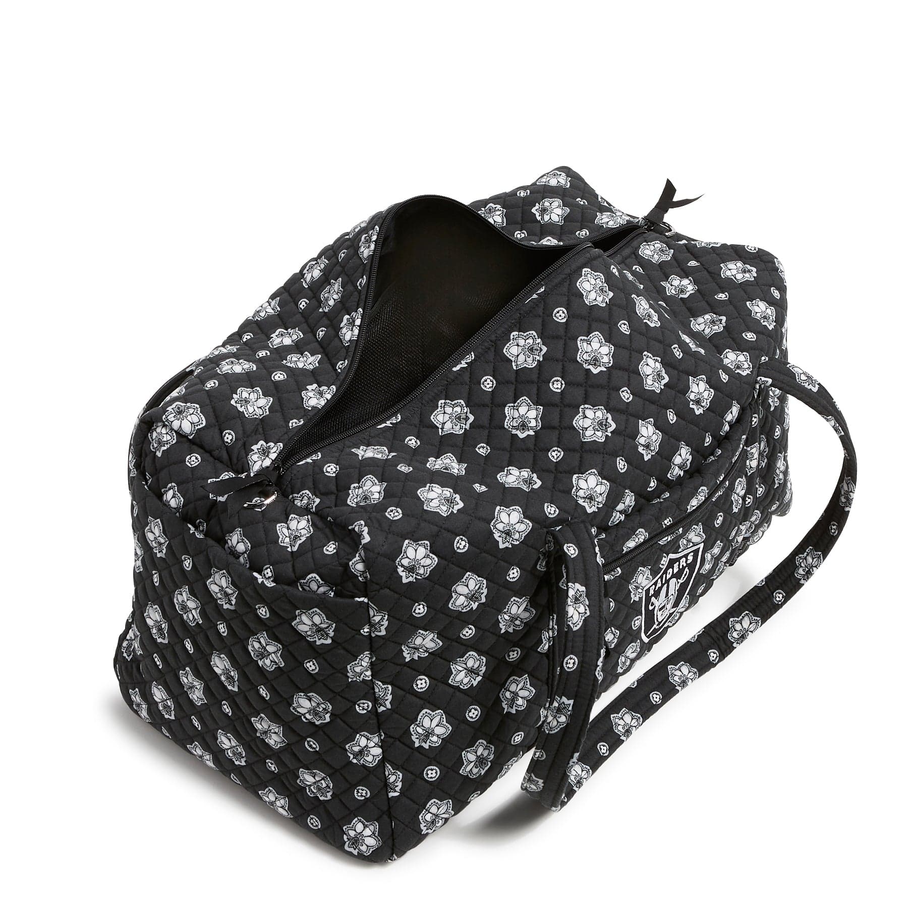 NFL Large Travel Duffel Bag-Las Vegas Raiders Bandana-Image 2-Vera Bradley