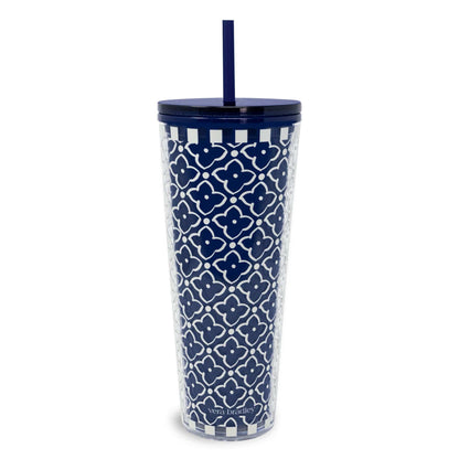 Tumbler with Straw-Moorish Peacoat-Image 2-Vera Bradley