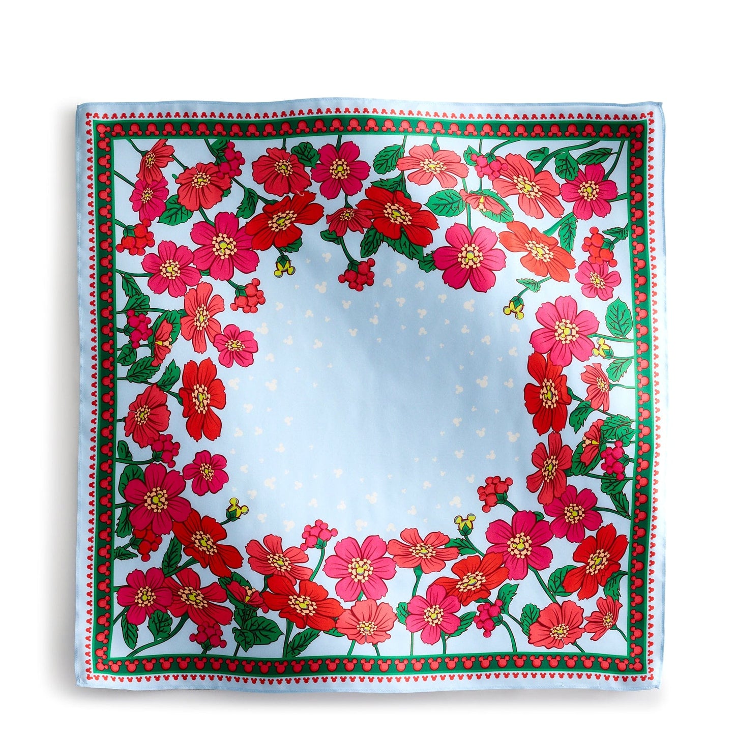 Disney Square Silk Scarf-Mickey Meadow-Image 1-Vera Bradley