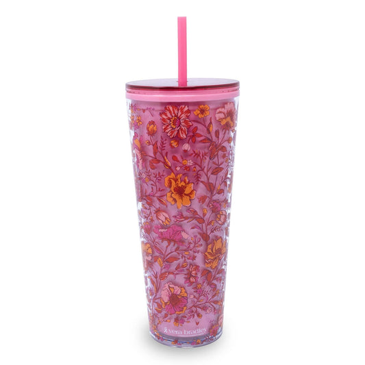 Tumbler with Straw-Flourishing Garden-Image 2-Vera Bradley