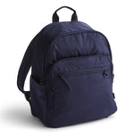 Navy blue backpack on a white background